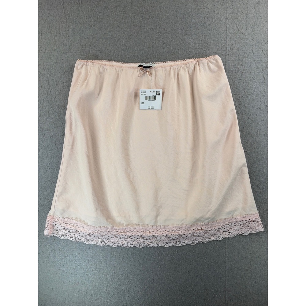 American Eagle Lace Hem Mini Skirt Peach Pink Viscose Blend 031-0312 Medium